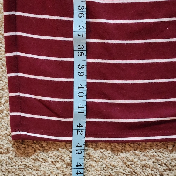 Isabel Maternity by Ingrid&Isabel ¾ sleeve midi dress Size M maroon&white stripe - Picture 4 of 7